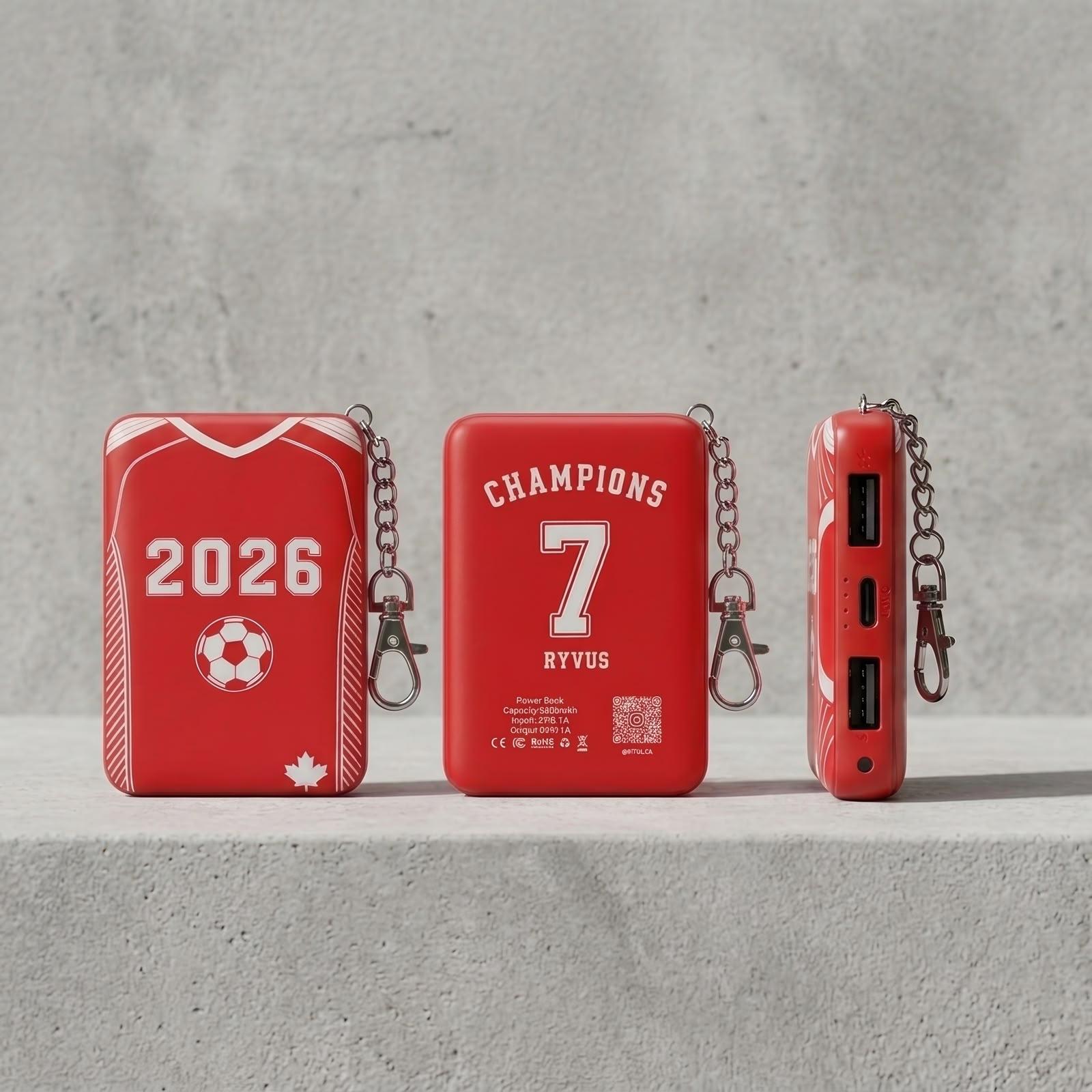 2026 Soccer/Football Edition Power Bank Keychain – 5000 mAh