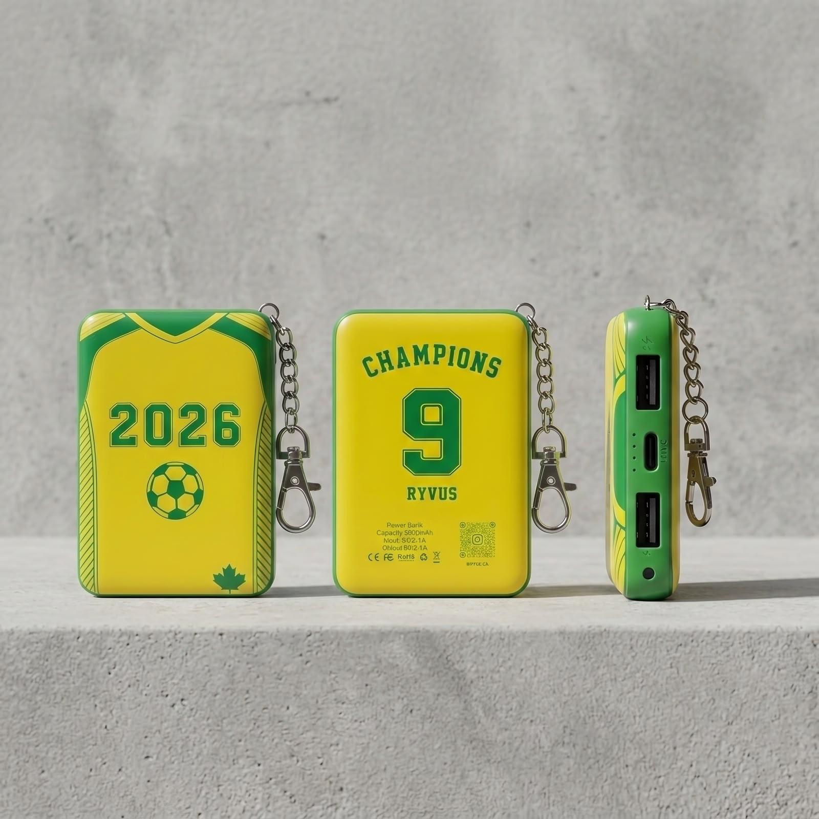 2026 Soccer/Football Edition Power Bank Keychain – 5000 mAh