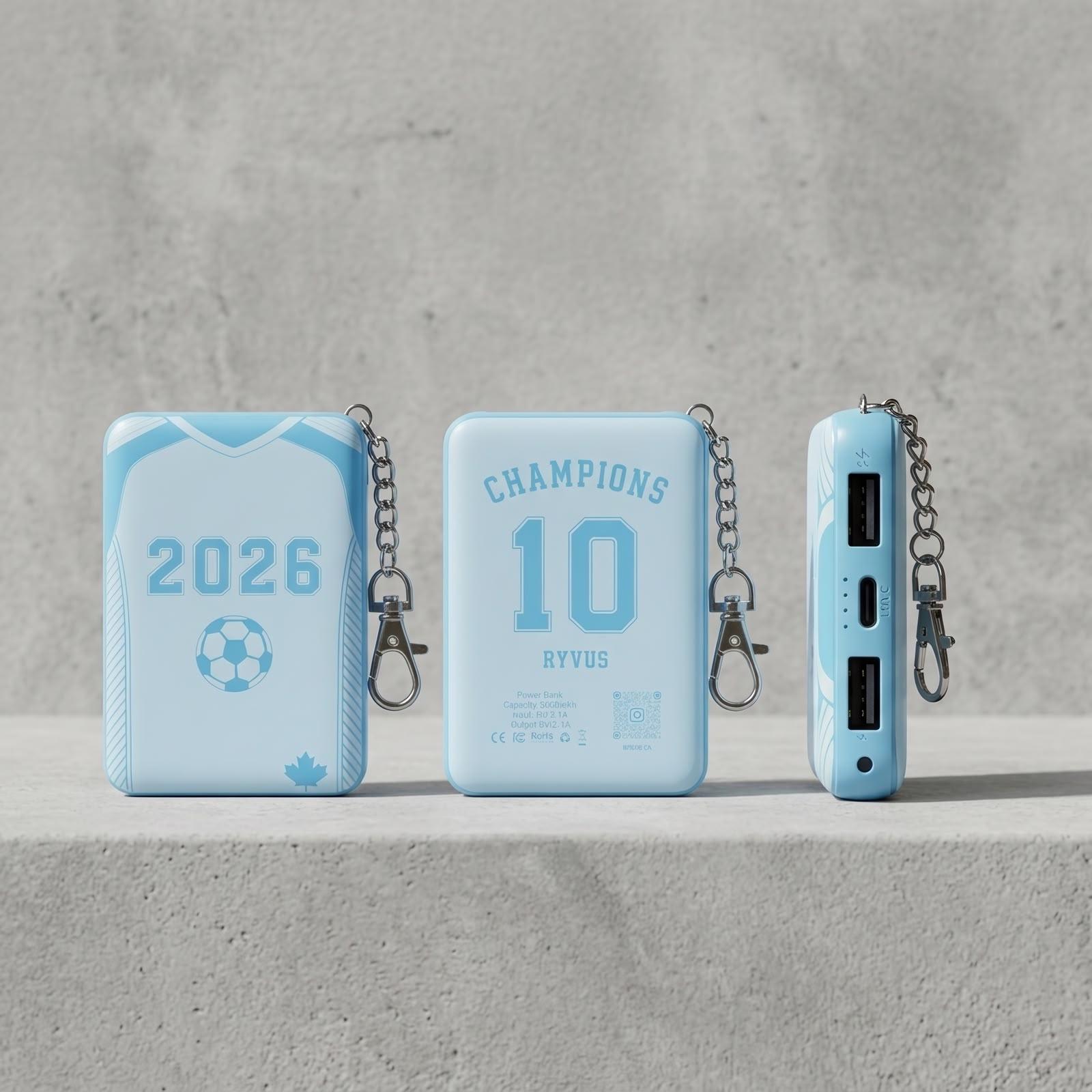 2026 Soccer/Football Edition Power Bank Keychain – 5000 mAh